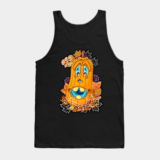 Retro spooky funny halloween and fall pumpkin Tank Top